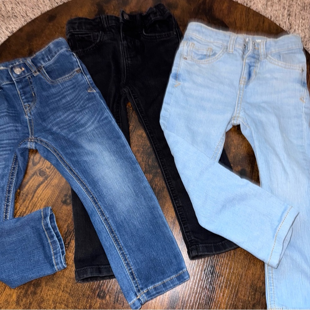 Toddler Cat & Jack Jeans Trio - Dark Blue, Black, Light Blue